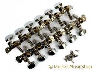 12 STRING ELECTRIC GUITAR MACHINE HEADS CHROME SQUARE TOP SLOTTED HEADSTOCK